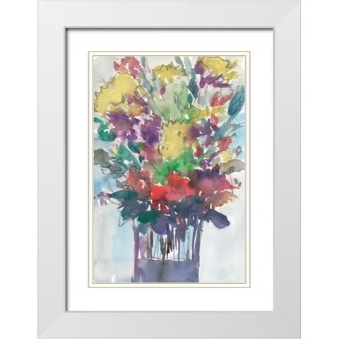 Garden Pieces I White Modern Wood Framed Art Print with Double Matting by Dixon, Samuel