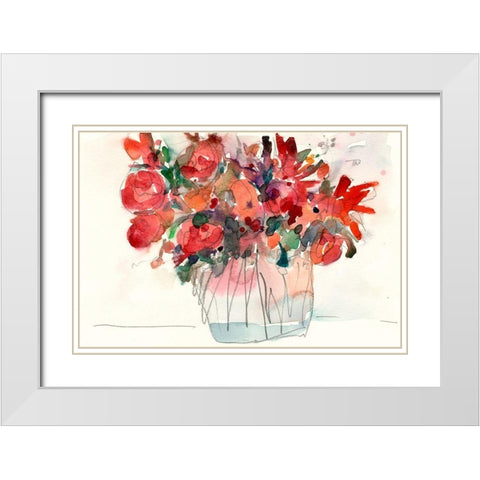 The Small Bunch I White Modern Wood Framed Art Print with Double Matting by Dixon, Samuel