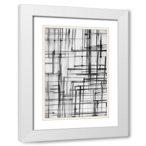 Line Meditation I White Modern Wood Framed Art Print with Double Matting by Dixon, Samuel