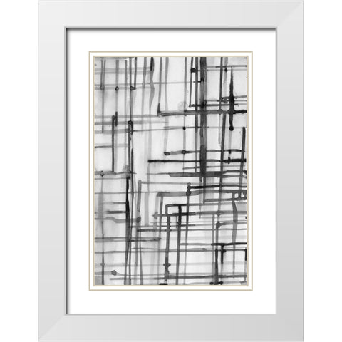 Line Meditation I White Modern Wood Framed Art Print with Double Matting by Dixon, Samuel