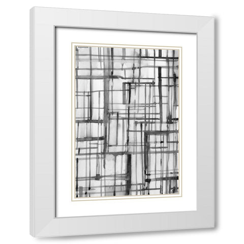 Line Meditation II White Modern Wood Framed Art Print with Double Matting by Dixon, Samuel