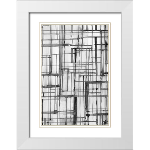 Line Meditation II White Modern Wood Framed Art Print with Double Matting by Dixon, Samuel