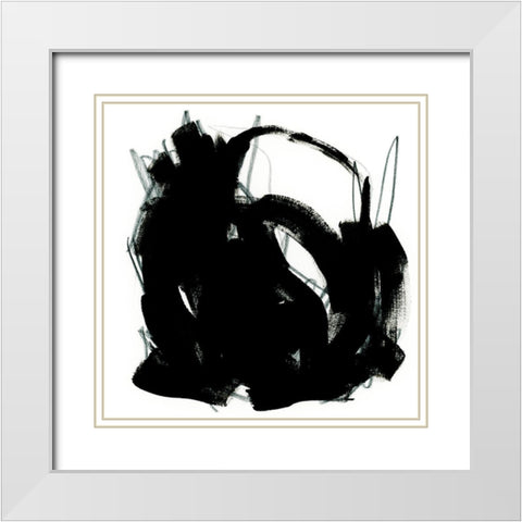 Onyx Trace I White Modern Wood Framed Art Print with Double Matting by Vess, June Erica