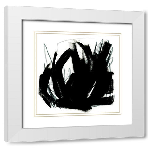 Onyx Trace II White Modern Wood Framed Art Print with Double Matting by Vess, June Erica