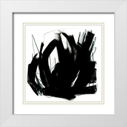 Onyx Trace II White Modern Wood Framed Art Print with Double Matting by Vess, June Erica