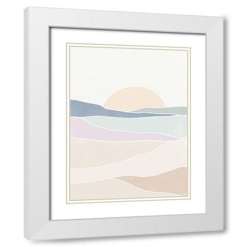 Wave Tableau II White Modern Wood Framed Art Print with Double Matting by Vess, June Erica