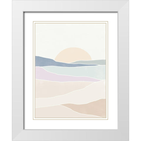 Wave Tableau II White Modern Wood Framed Art Print with Double Matting by Vess, June Erica
