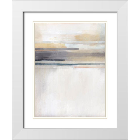 Sandy Coast I White Modern Wood Framed Art Print with Double Matting by Evans, Brittany