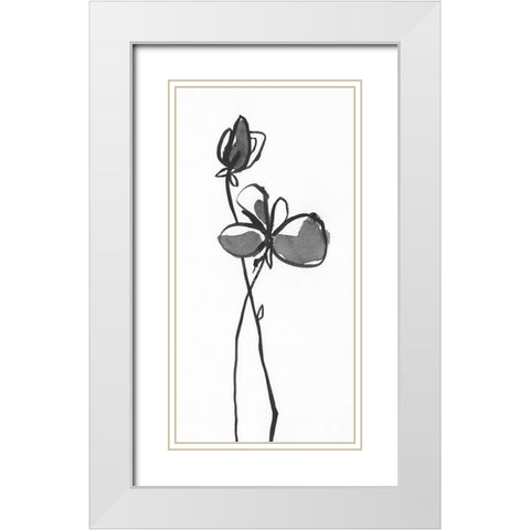 Uncomplicated Stems I White Modern Wood Framed Art Print with Double Matting by Moore, Regina