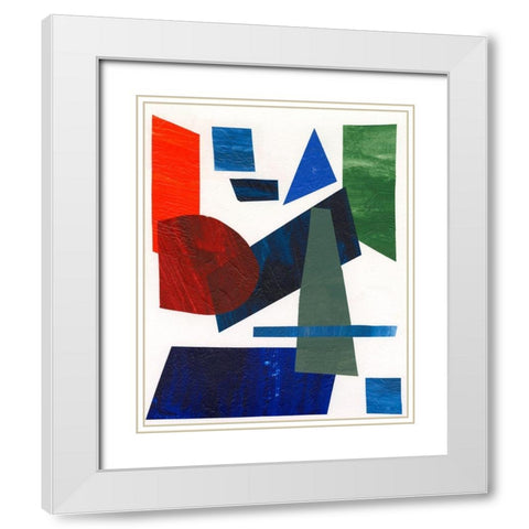 Colorful Shapes III White Modern Wood Framed Art Print with Double Matting by Moore, Regina