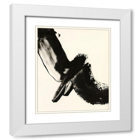 Black Expression I White Modern Wood Framed Art Print with Double Matting by Moore, Regina