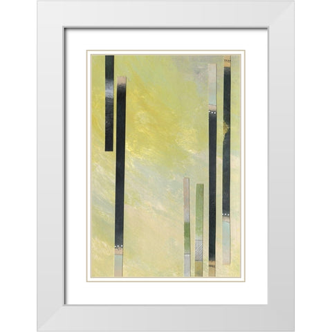 Neutral Assemblage I White Modern Wood Framed Art Print with Double Matting by Moore, Regina