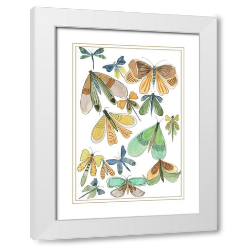 Wings Galore II White Modern Wood Framed Art Print with Double Matting by Moore, Regina