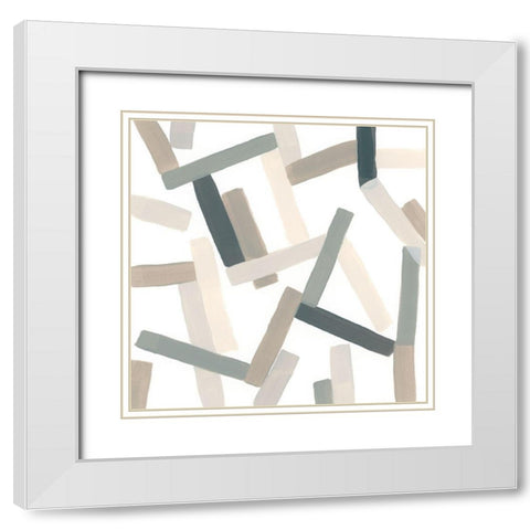 Matchstick Jumble II White Modern Wood Framed Art Print with Double Matting by Vess, June Erica