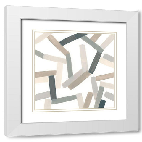 Matchstick Jumble III White Modern Wood Framed Art Print with Double Matting by Vess, June Erica