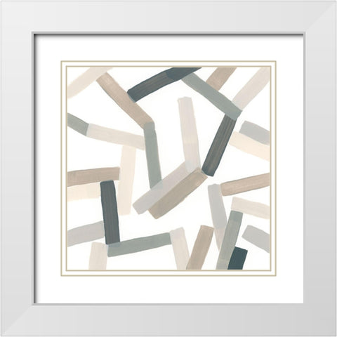 Matchstick Jumble III White Modern Wood Framed Art Print with Double Matting by Vess, June Erica
