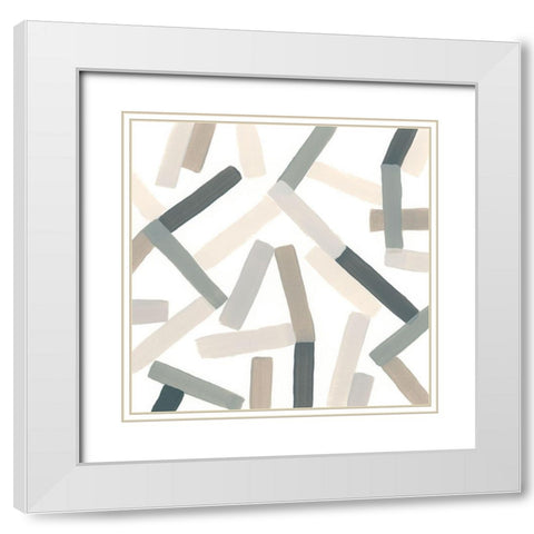 Matchstick Jumble IV White Modern Wood Framed Art Print with Double Matting by Vess, June Erica