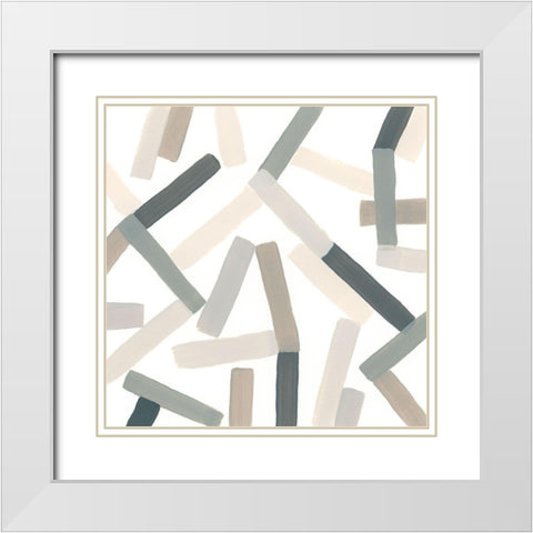 Matchstick Jumble IV White Modern Wood Framed Art Print with Double Matting by Vess, June Erica