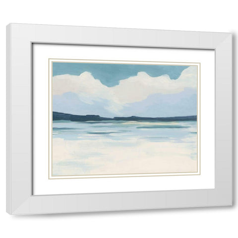 Cream Coastline I White Modern Wood Framed Art Print with Double Matting by Vess, June Erica