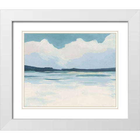 Cream Coastline I White Modern Wood Framed Art Print with Double Matting by Vess, June Erica