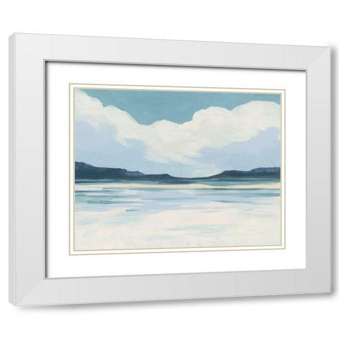 Cream Coastline II White Modern Wood Framed Art Print with Double Matting by Vess, June Erica