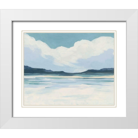 Cream Coastline II White Modern Wood Framed Art Print with Double Matting by Vess, June Erica