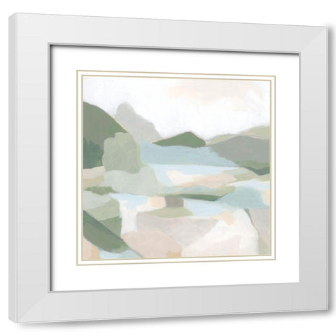 Tonal Vista I White Modern Wood Framed Art Print with Double Matting by Vess, June Erica