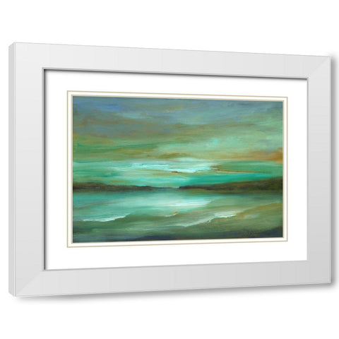 Hidden Cove White Modern Wood Framed Art Print with Double Matting by Finch, Sheila