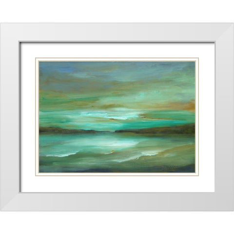 Hidden Cove White Modern Wood Framed Art Print with Double Matting by Finch, Sheila
