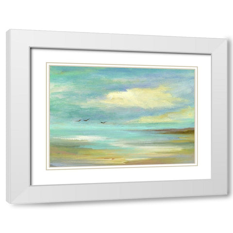 Drifting White Modern Wood Framed Art Print with Double Matting by Finch, Sheila
