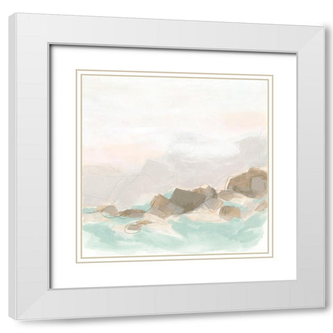 Beach Stones II White Modern Wood Framed Art Print with Double Matting by Vess, June Erica