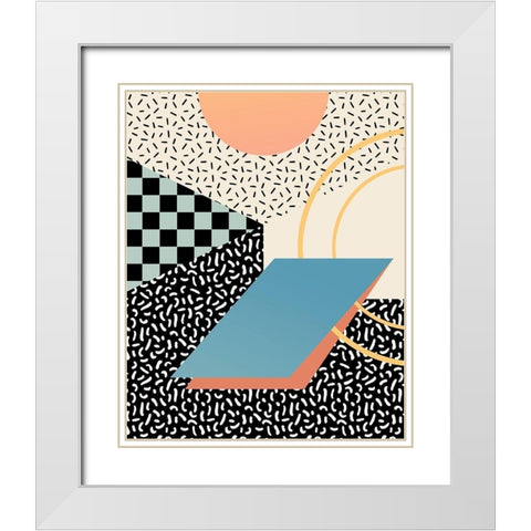 Modern Memphis II White Modern Wood Framed Art Print with Double Matting by Barnes, Victoria