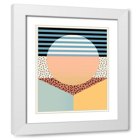 Modern Memphis III White Modern Wood Framed Art Print with Double Matting by Barnes, Victoria