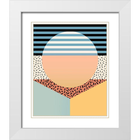 Modern Memphis III White Modern Wood Framed Art Print with Double Matting by Barnes, Victoria