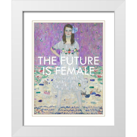 Masterful Snark - The Future is Female White Modern Wood Framed Art Print with Double Matting by Parker, Jennifer Paxton