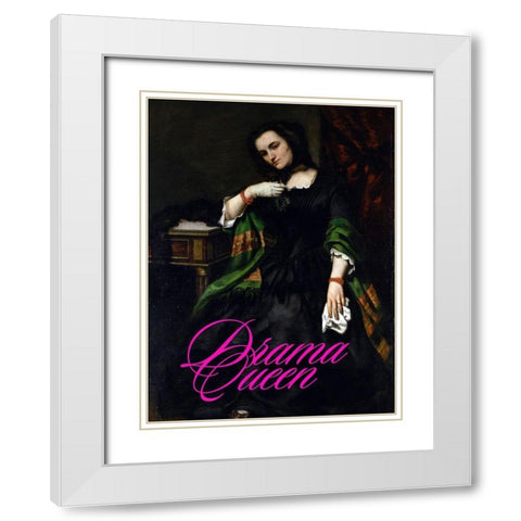 Masterful Snark - Drama Queen White Modern Wood Framed Art Print with Double Matting by Parker, Jennifer Paxton