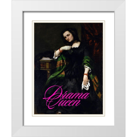 Masterful Snark - Drama Queen White Modern Wood Framed Art Print with Double Matting by Parker, Jennifer Paxton