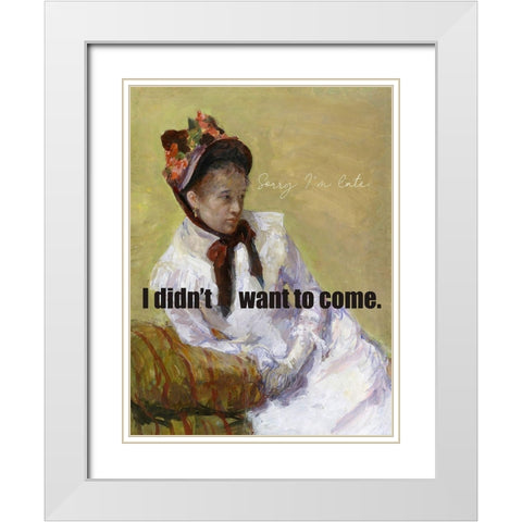 Masterful Snark - Sorry Im Late White Modern Wood Framed Art Print with Double Matting by Parker, Jennifer Paxton