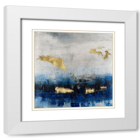 Electric Blue I White Modern Wood Framed Art Print with Double Matting by OToole, Tim