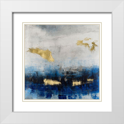 Electric Blue I White Modern Wood Framed Art Print with Double Matting by OToole, Tim