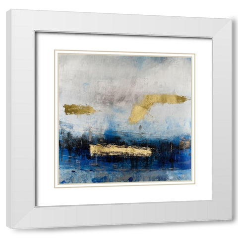 Electric Blue II White Modern Wood Framed Art Print with Double Matting by OToole, Tim