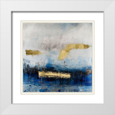 Electric Blue II White Modern Wood Framed Art Print with Double Matting by OToole, Tim