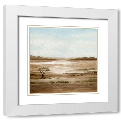 Clear Savannah I White Modern Wood Framed Art Print with Double Matting by Popp, Grace