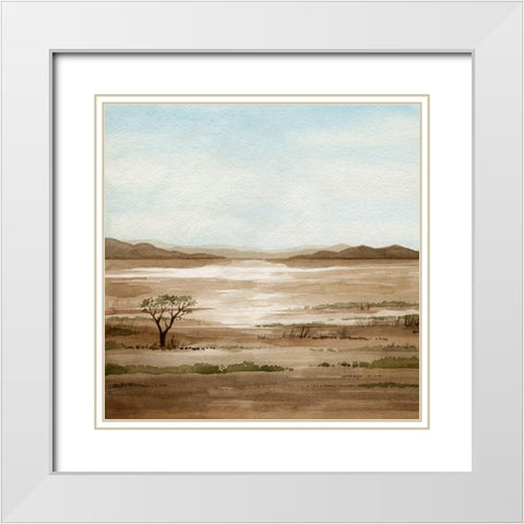 Clear Savannah I White Modern Wood Framed Art Print with Double Matting by Popp, Grace