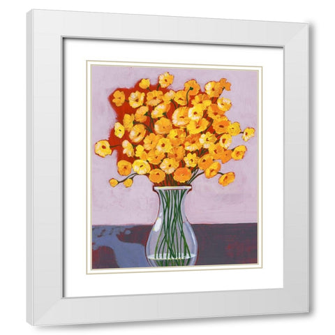 Daisy Bouquet I White Modern Wood Framed Art Print with Double Matting by Popp, Grace