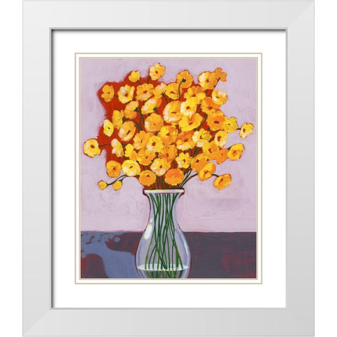 Daisy Bouquet I White Modern Wood Framed Art Print with Double Matting by Popp, Grace