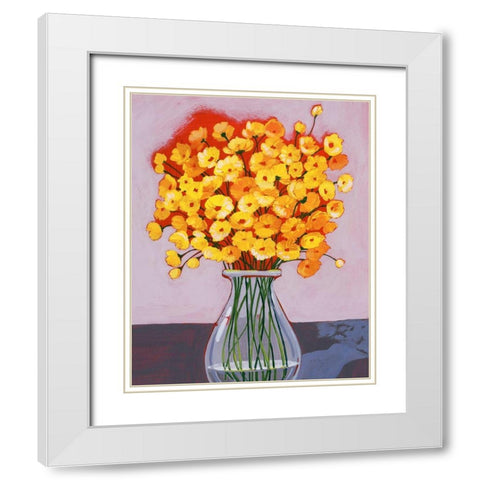 Daisy Bouquet II White Modern Wood Framed Art Print with Double Matting by Popp, Grace