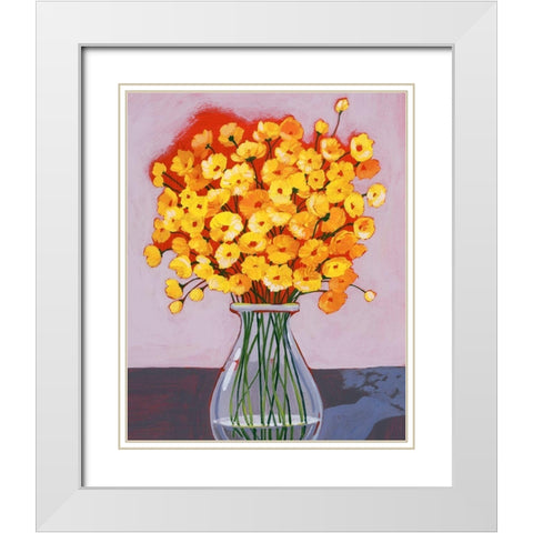 Daisy Bouquet II White Modern Wood Framed Art Print with Double Matting by Popp, Grace