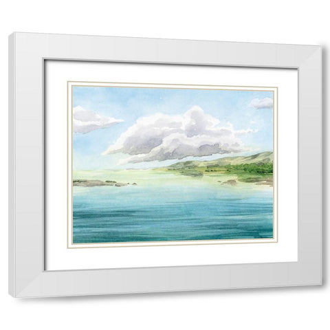 Clear Lagoon I White Modern Wood Framed Art Print with Double Matting by Popp, Grace