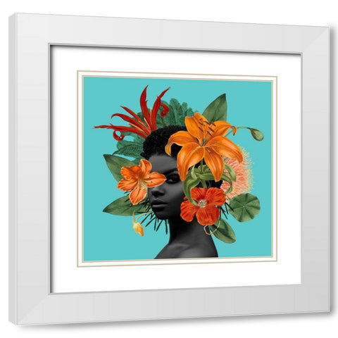 Tangerine Tropics II White Modern Wood Framed Art Print with Double Matting by Popp, Grace